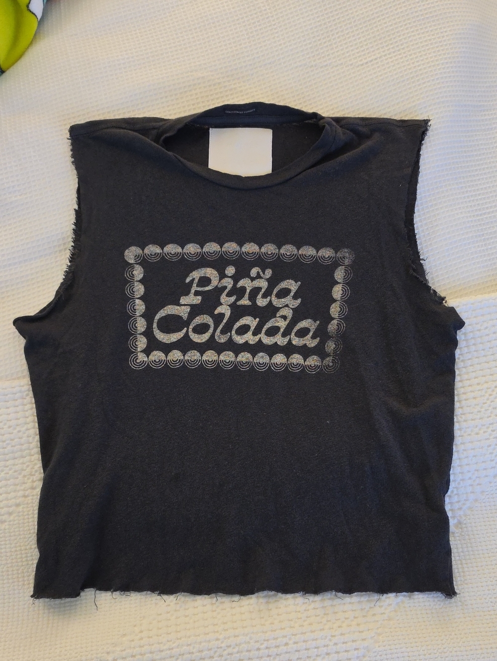 MOTHER DENIM The Lil Goodie Goodie Chop Tank in Pina Colada